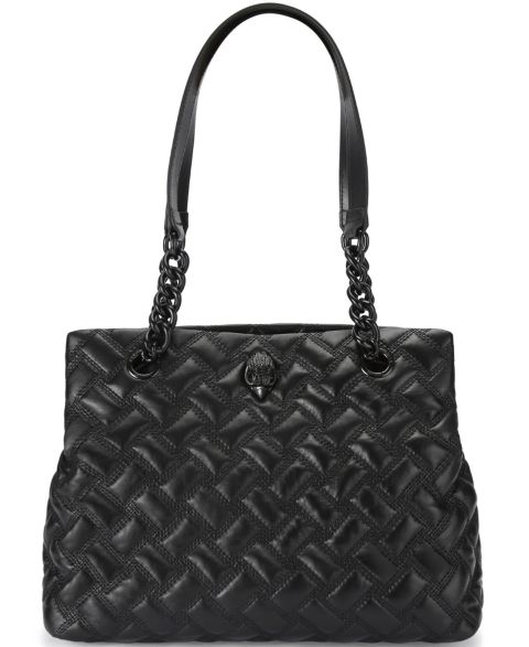 Женская стёганая средняя сумка-тоут Kurt Geiger London Kensington Drench, цвет: Чёрный