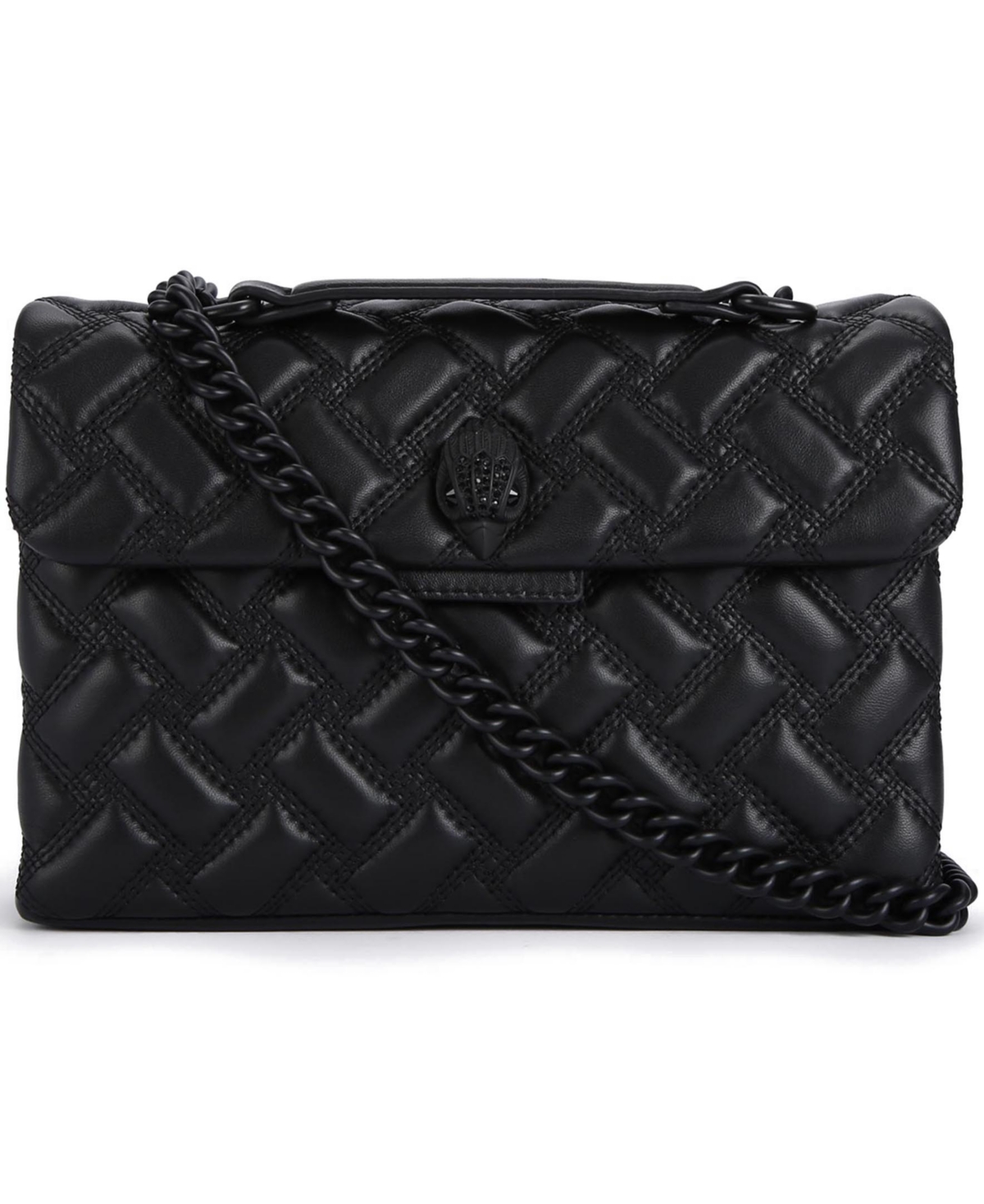 Kurt Geiger Kensington Drench Medium Quilted Leather Shoulder Handbag In Black