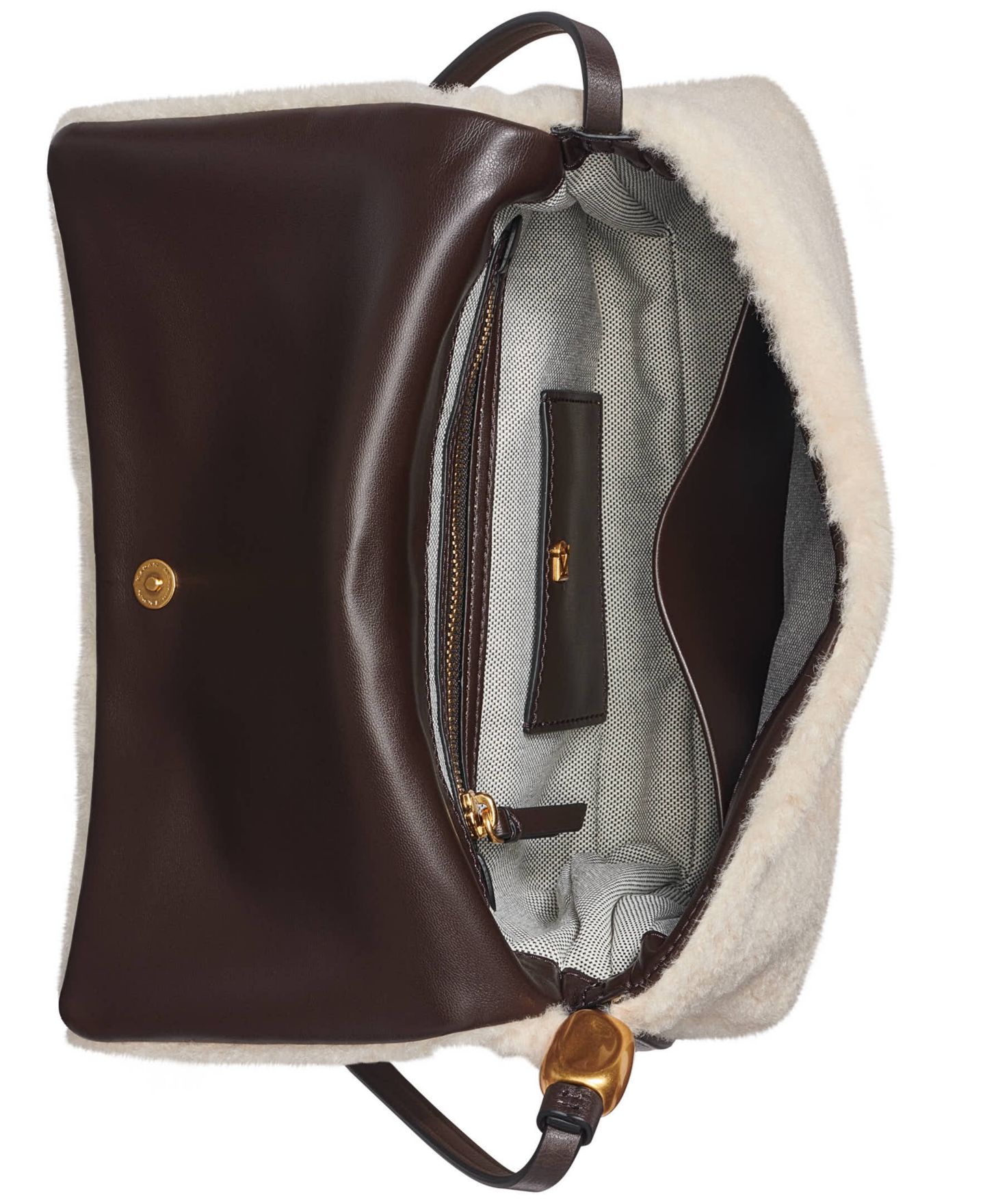 Женская сумка Donna Karan New York Velvet Flap Shoulder, цвет: Хаки — фото 4