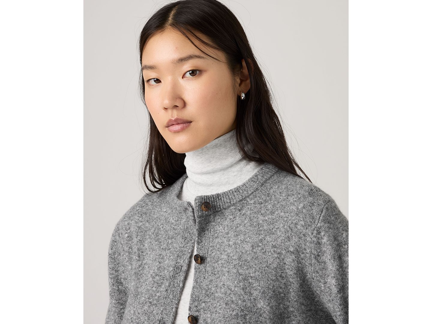 Женский кардиган Levi's Claire Wool-Blend, цвет: Тёмный меланжевый серый — фото 3