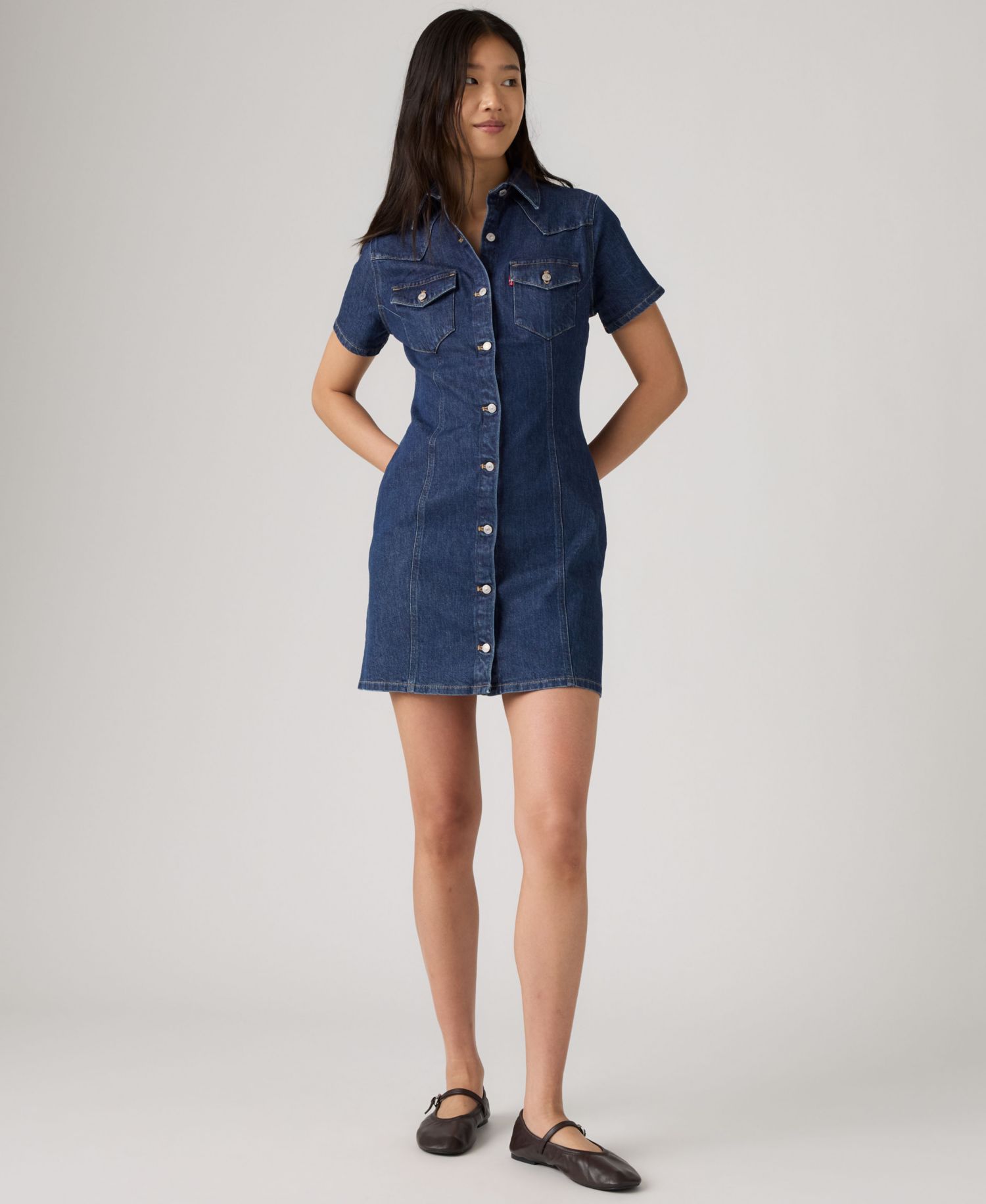 Women's Trace Western Denim Shirt Dress
