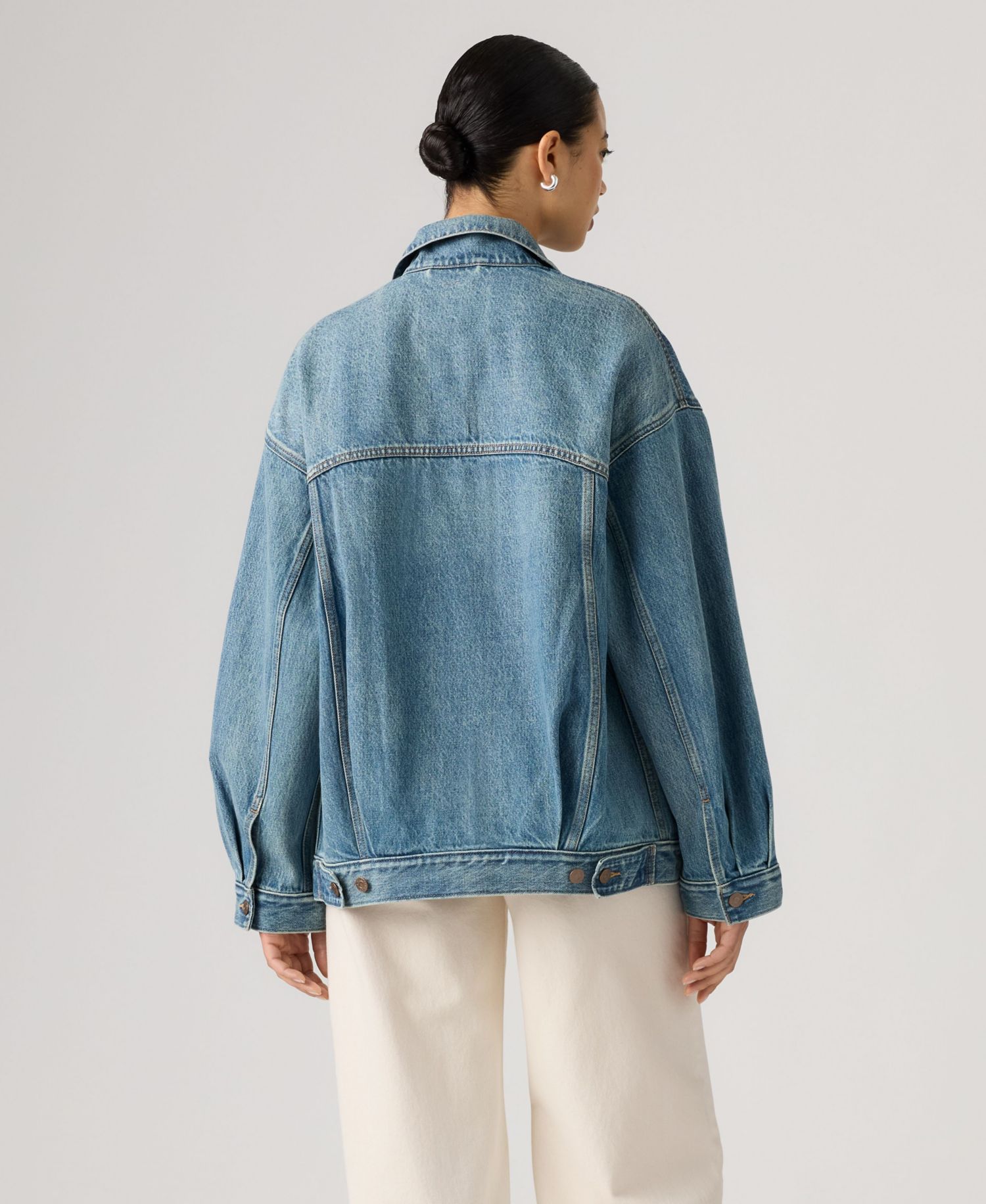 Women's Trucker Denim Oversized-Fit Jacket