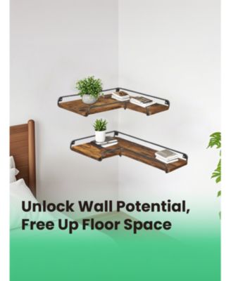 Floating Shelves, Set of 2 Corner Shelves, L-Shaped Wall Shelf, Modern