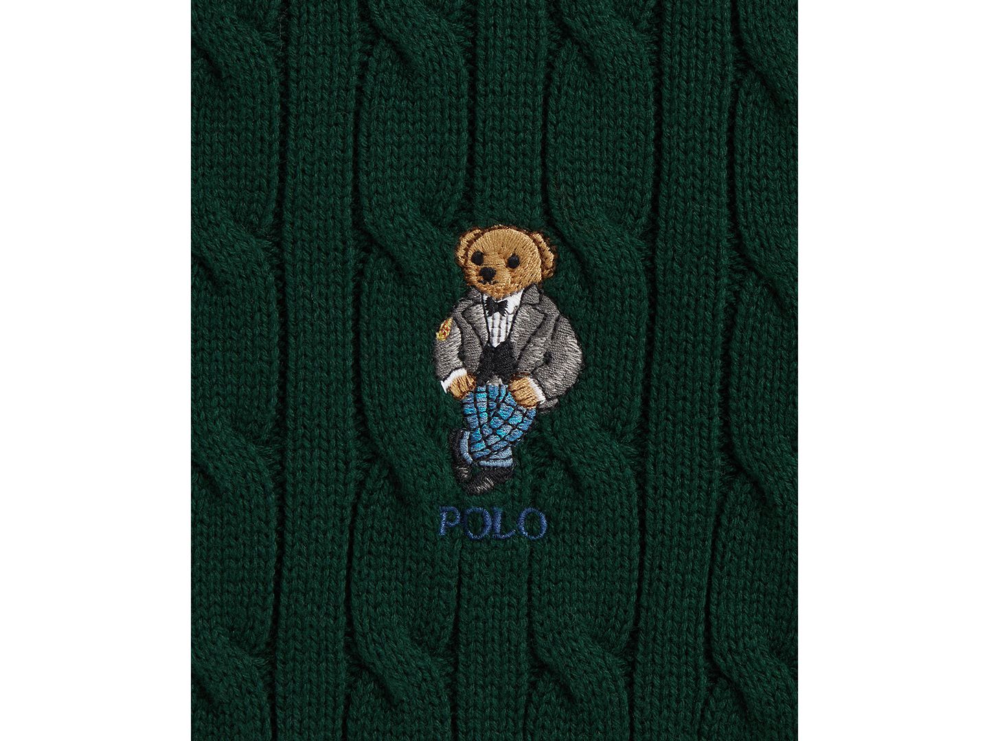 Свитер Polo Ralph Lauren Polo Bear Cable-Knit Cotton для мальчиков, цвет: Зелёный — фото 6