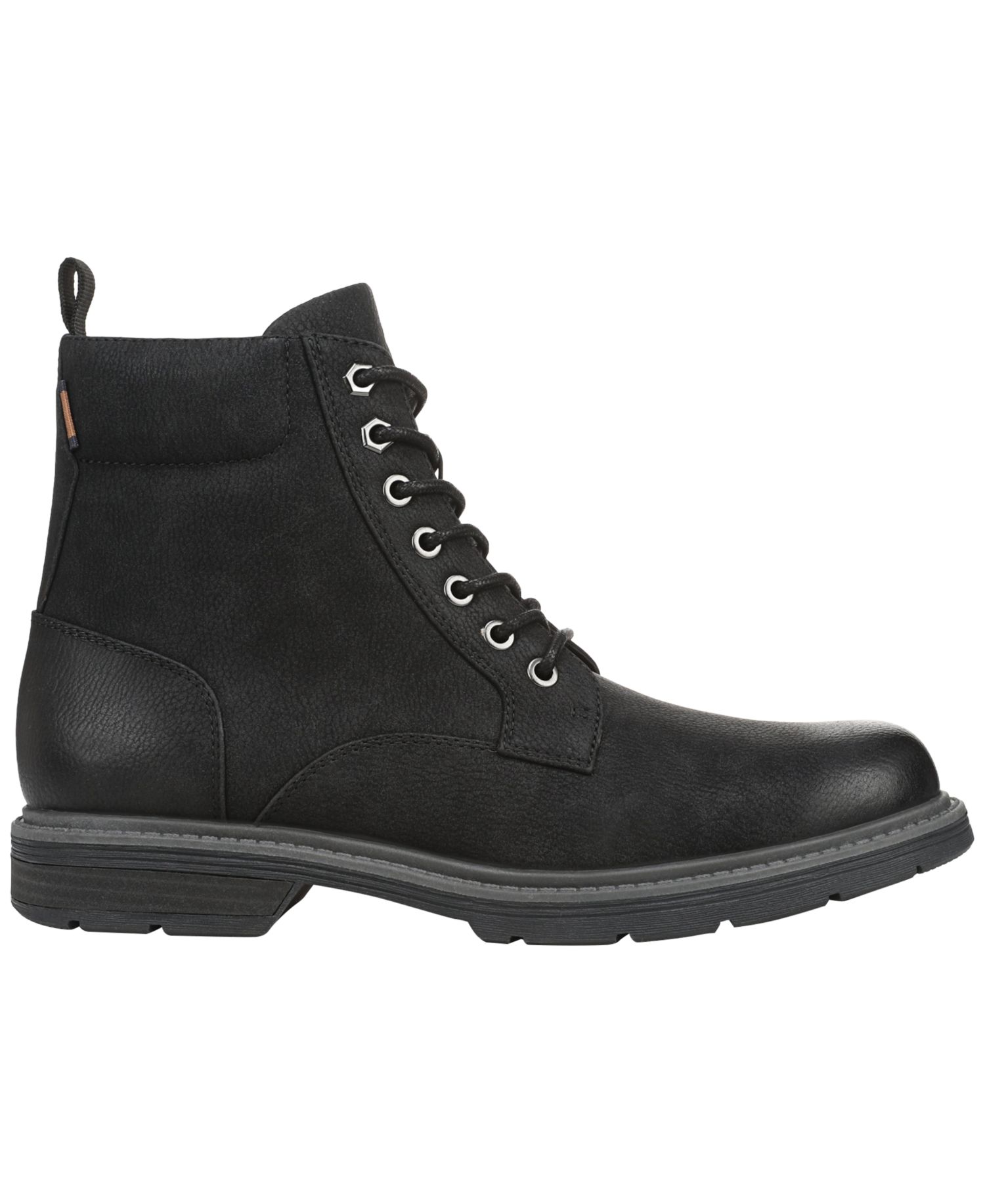 Men's August Lace-Up Round Toe Side Zip Faux Leather Boots
