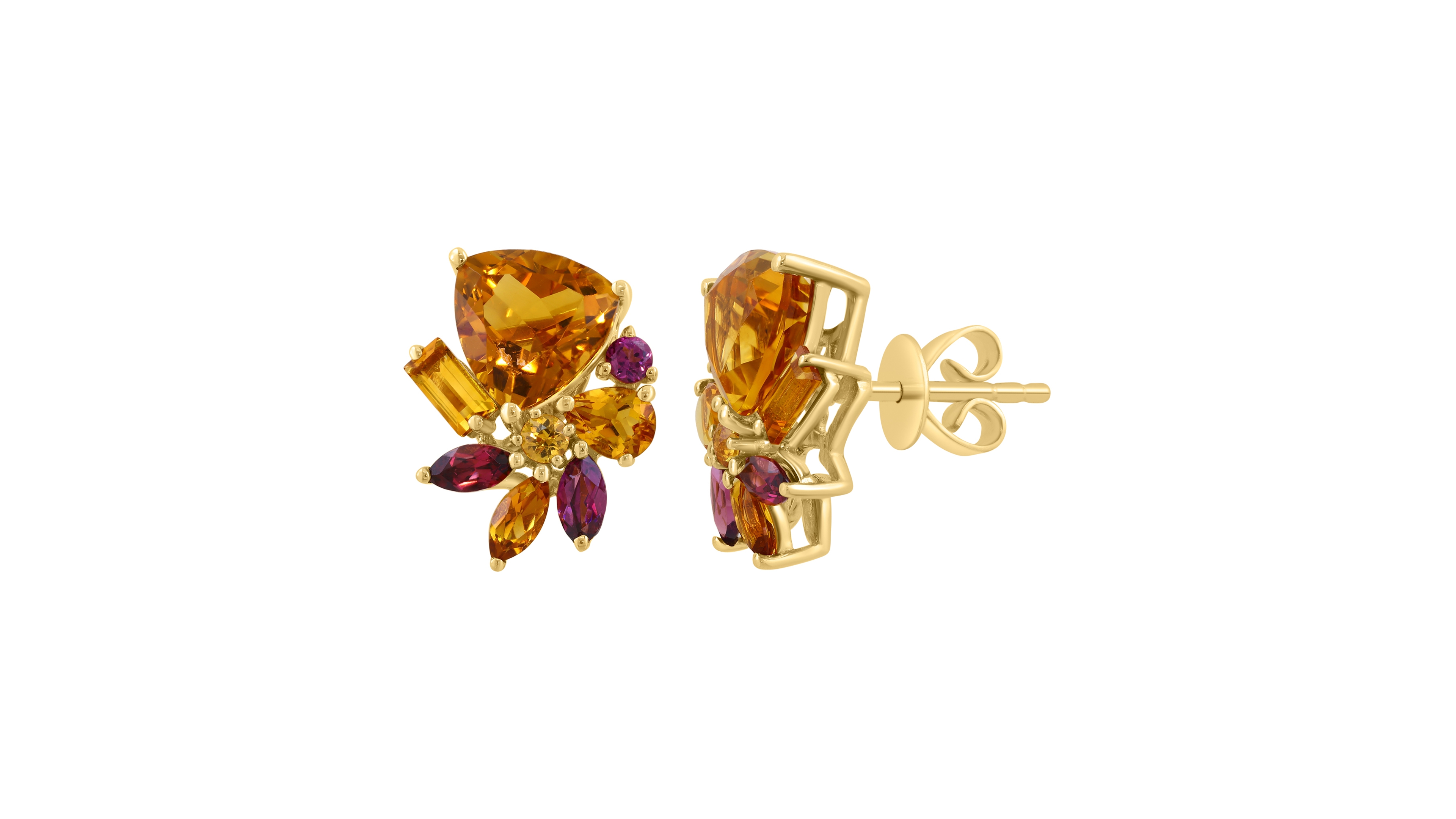 Effy Collection Multi-Stone Stud Earrings (3-5/8 ct. t.w.) in 14K Yellow Gold