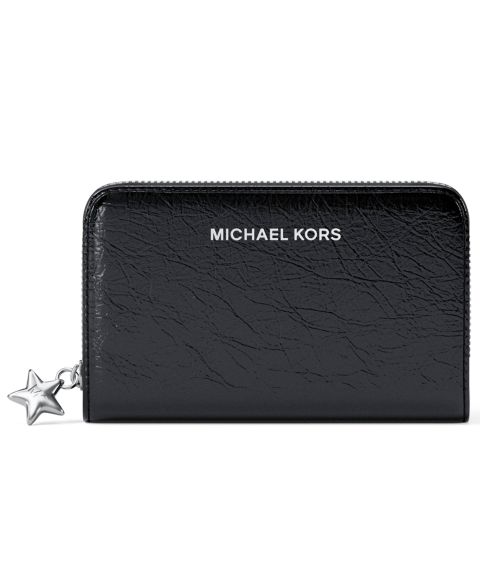 Женский кошелёк Michael Kors Zipper Star Charm Card Case, цвет: Чёрный