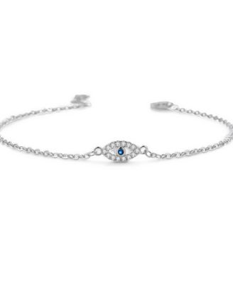 Cubic Zirconia Evil Eye Charm Bracelet
