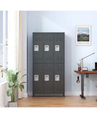 6 Doors Compartment Storage Locker Steel Cabinet Individual Locks