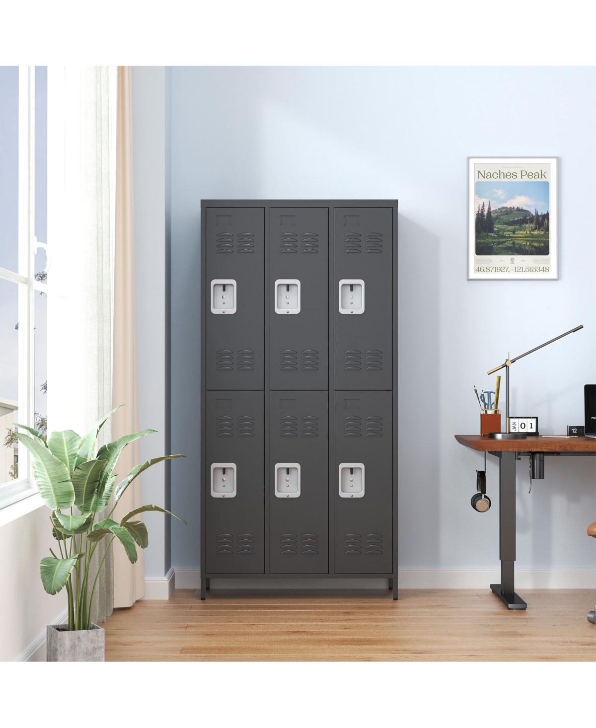 Boyel Living 6 Doors Compartment Storage Locker Steel Cabinet Individual Locks