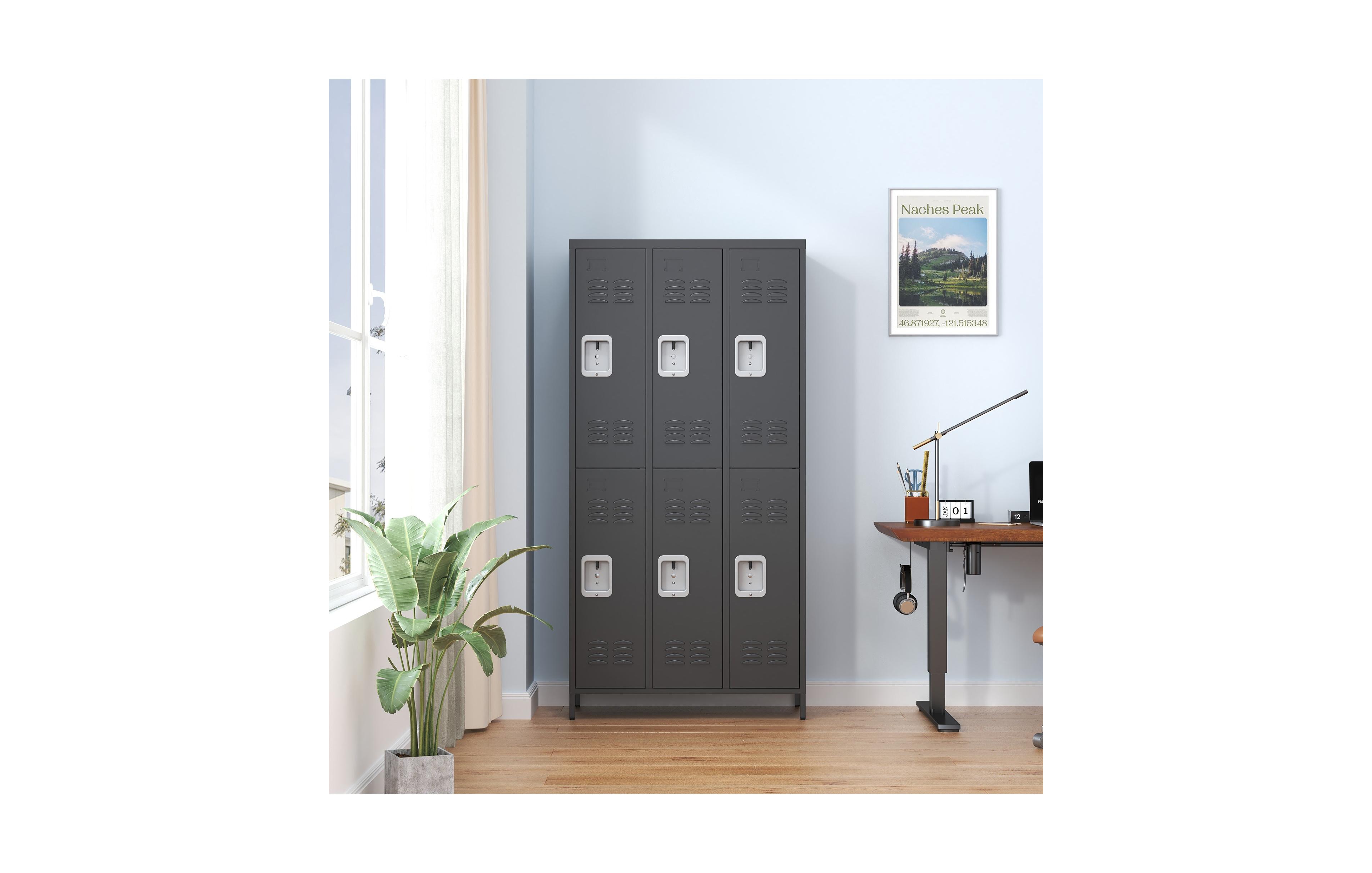 Boyel Living 6 Doors Compartment Storage Locker Steel Cabinet Individual Locks