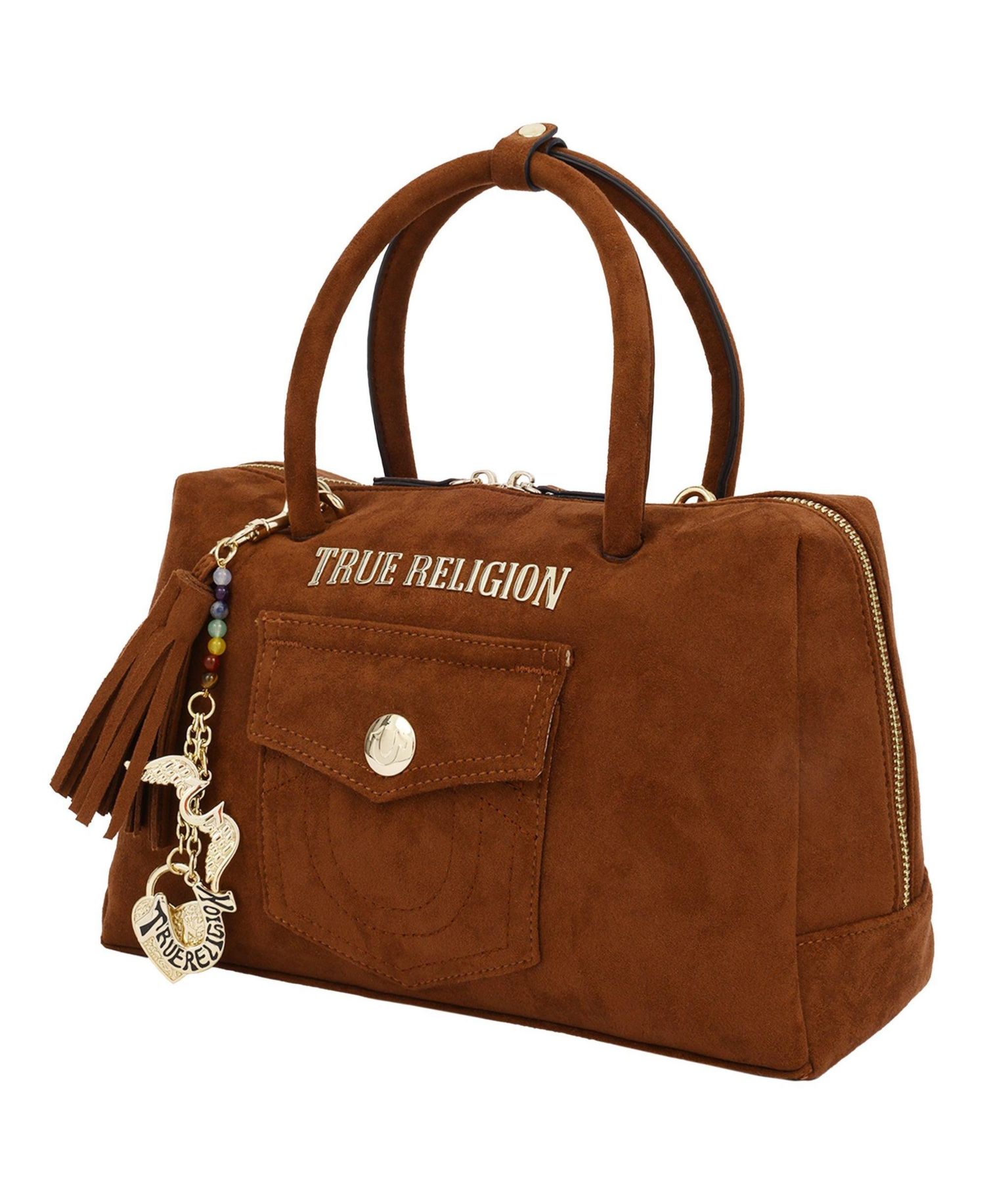 Logo Lock Top Handle Adjustable Crossbody Bag