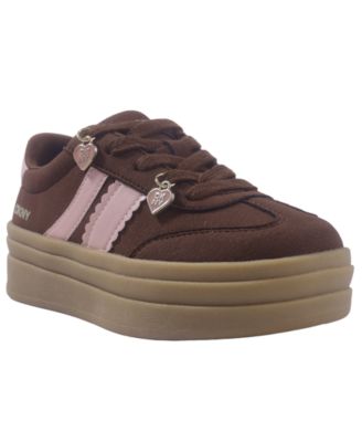 Girls' Tri Geselle Platform Heart Charm Lace-Up Sneakers