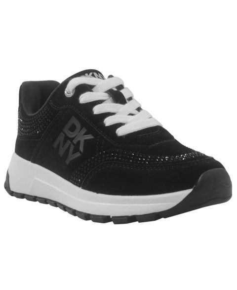 Детские кроссовки DKNY Danni Jog Low-Top Lace-Up, цвет: Чёрный