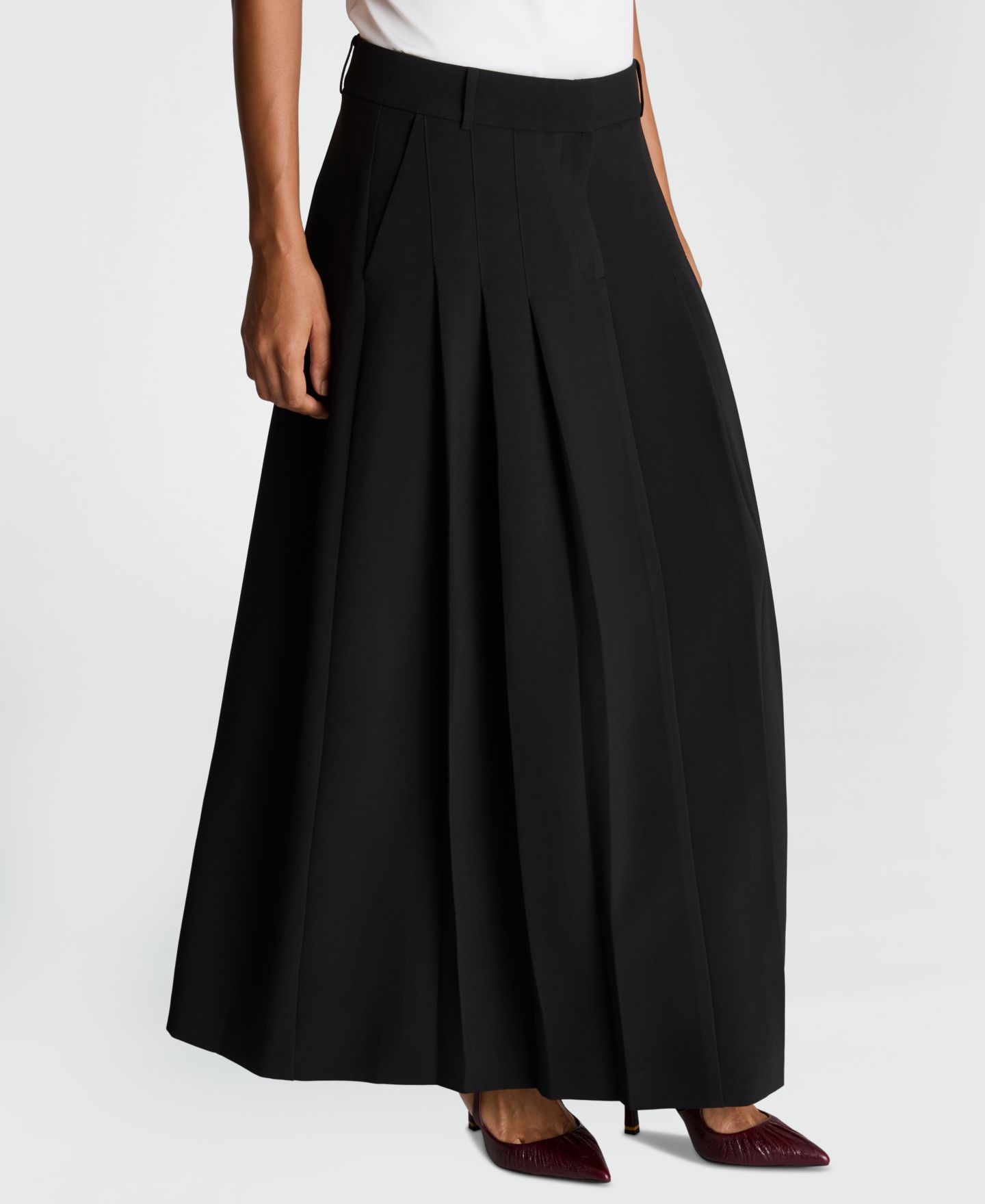 Женская юбка Kenneth Cole High-Waisted Pleated Maxi, цвет: Чёрный — фото 3