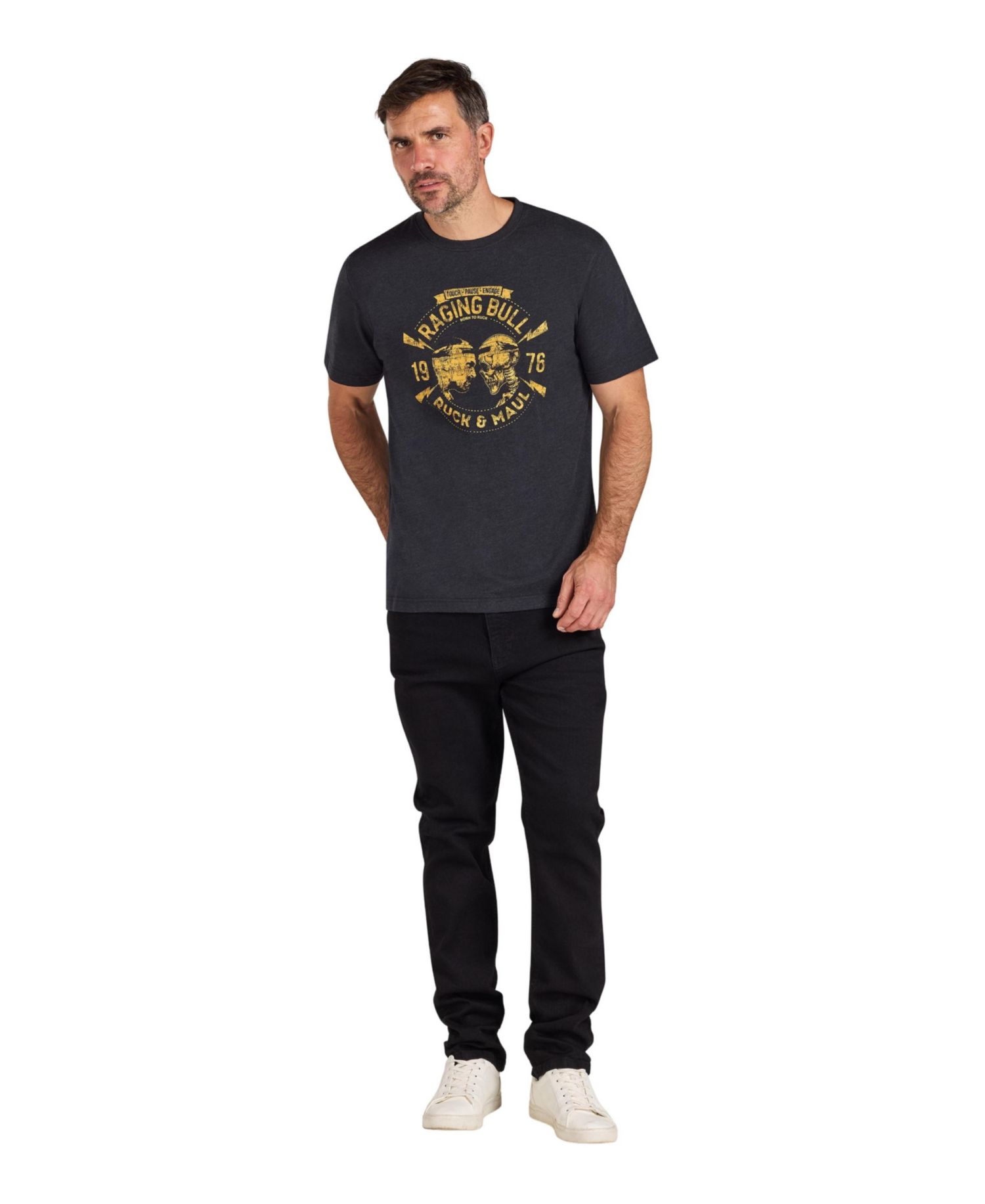 Men's Ruck & Maul Graphic Crewneck Cotton T-Shirt