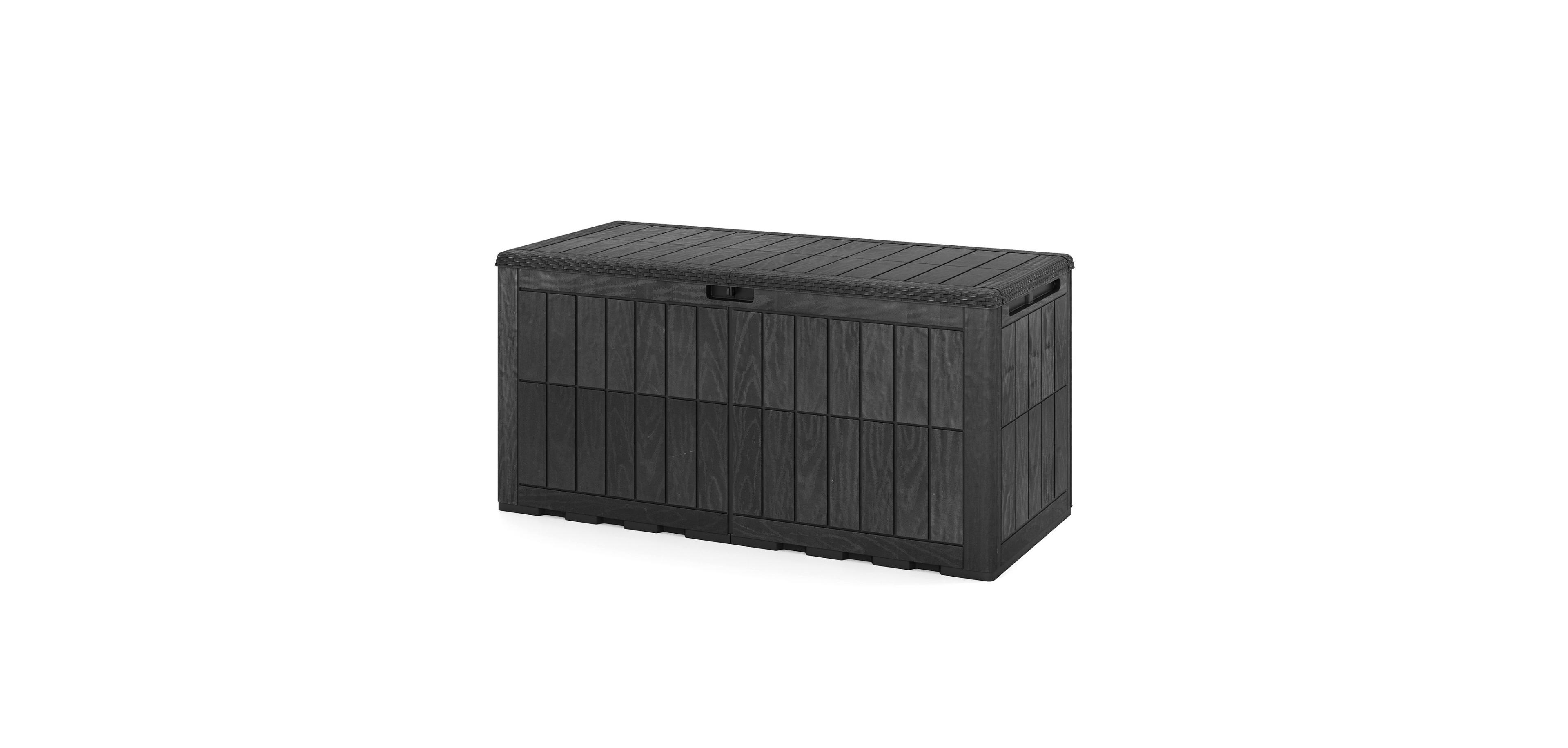 Mecale 120-Gallon Outdoor Deck Box with Hydraulic Lid and Side Handles