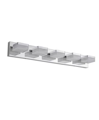 5 Light Chrome Modern LED Vanity Light Wall Sconce for Bathroom and Mirror Sleek Minimalist Design Easy Installation