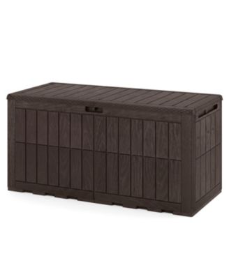 120-Gallon Outdoor Deck Box with Hydraulic Lid and Side Handles