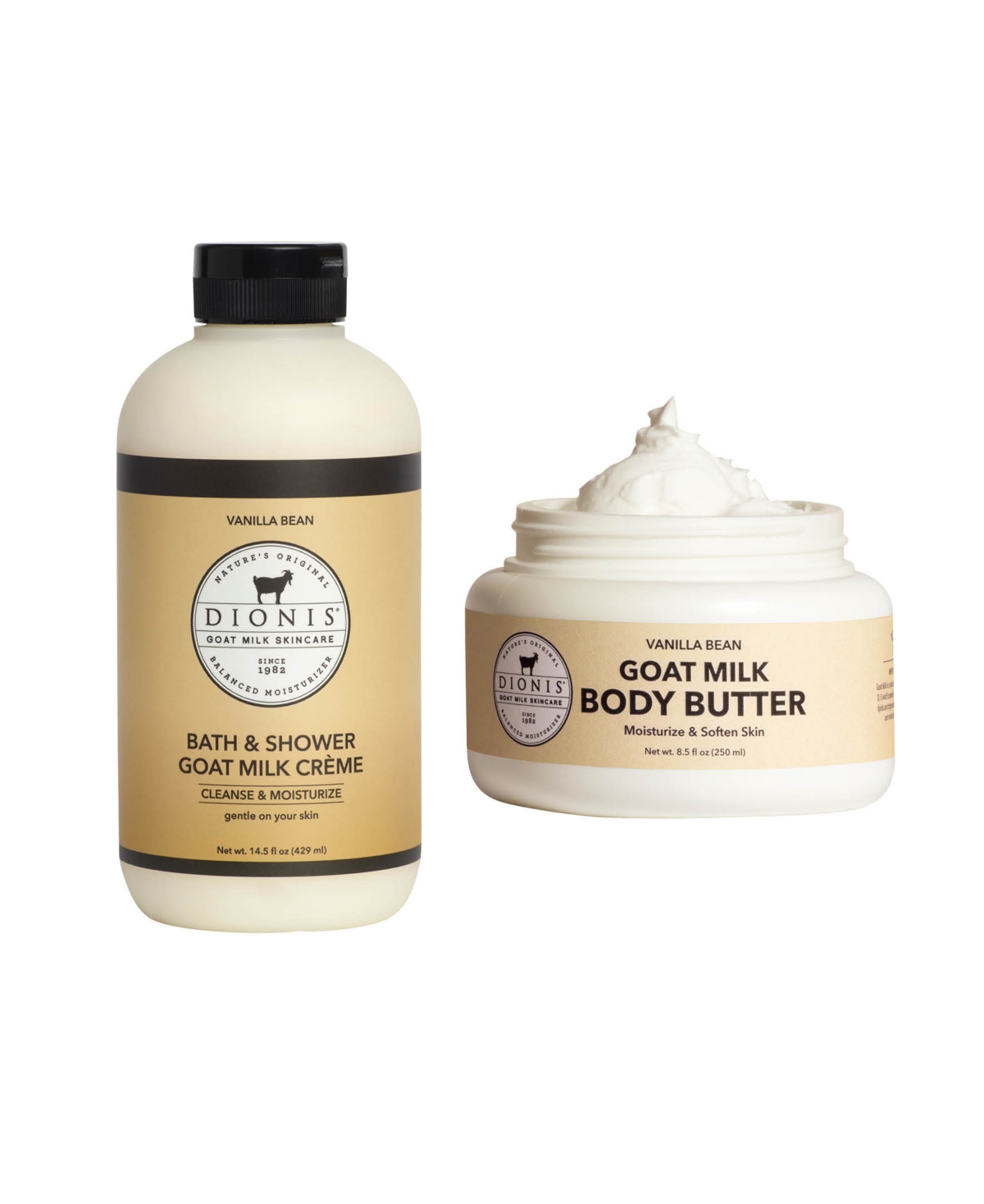 Dionis Vanilla Bean Goat Milk Shower Creme And Body Butter Set In No Color