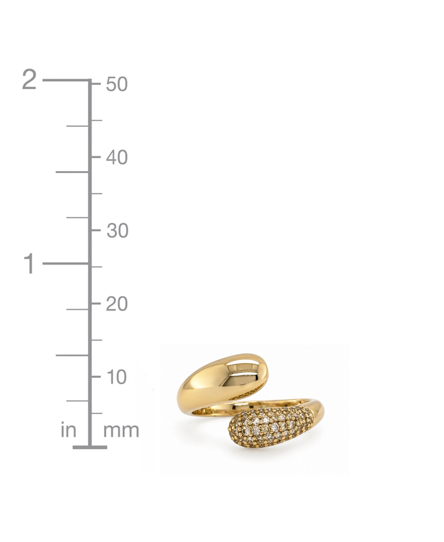 Cubic Zirconia Bypass Ring