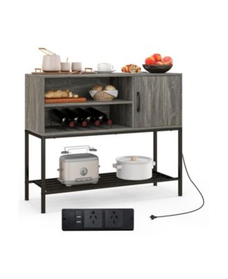 Buffet Sideboard Coffee Bar Cabinet with Power Outlets and USB Ports