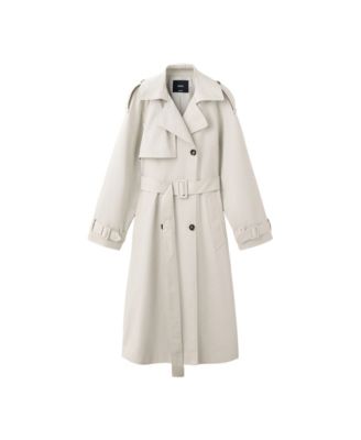 Women's Long Double-Breasted Trench Coat