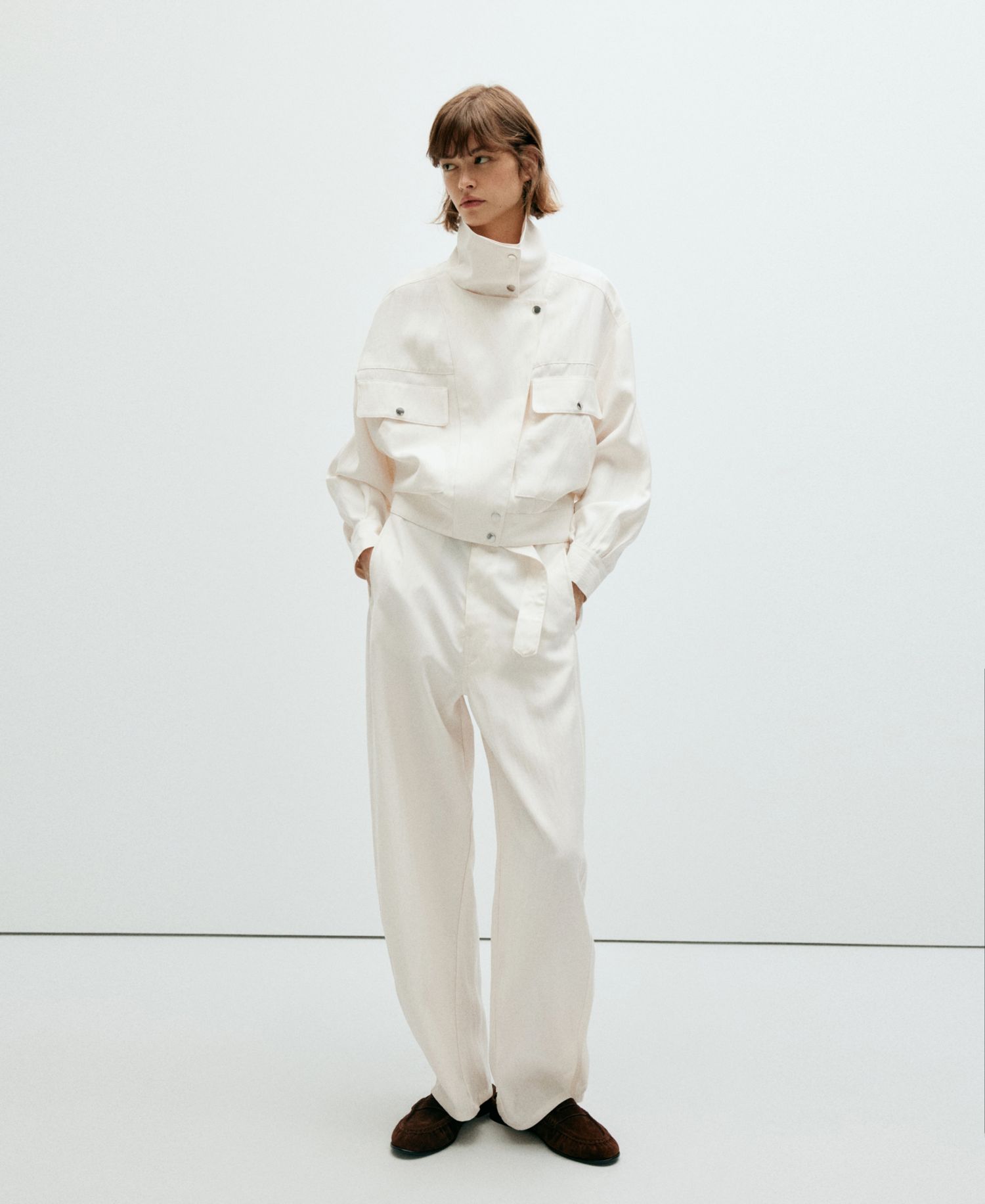 Women's Oversized Funnel-Neck Bomber Jacket