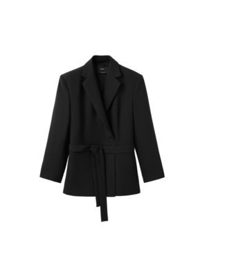 Women's Double-Breasted Belted V-Neck Blazer