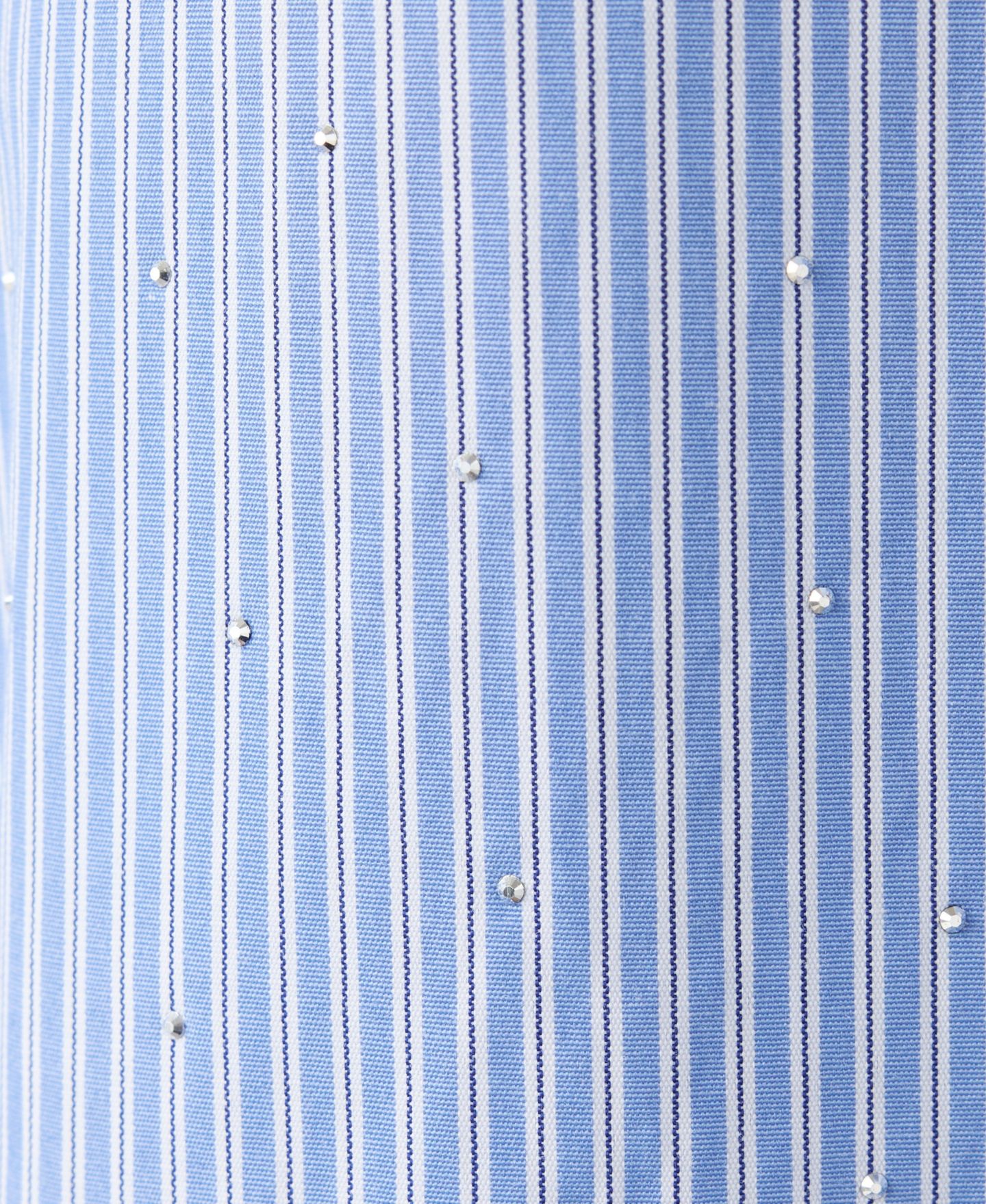 Женская рубашка Mango Cropped Strass Striped, цвет: Небесно-голубой — фото 5