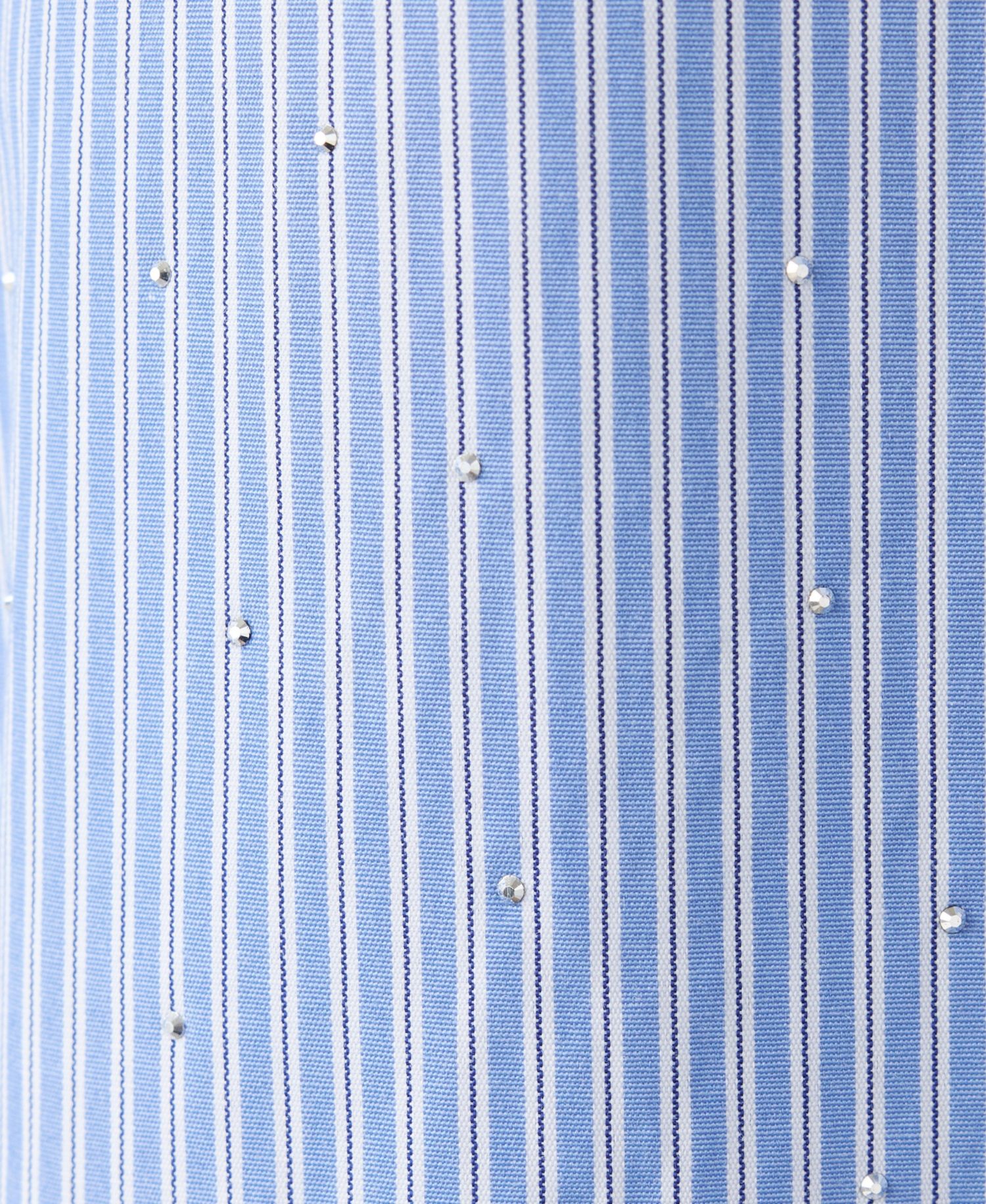 Women's Cropped Strass Striped Shirt