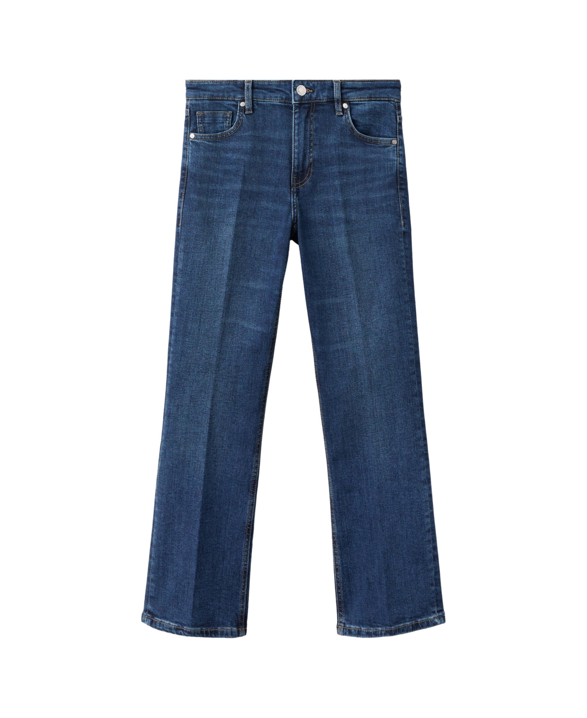 Mango Women's Sienna Flared Cropped Jeans In Dark Blue