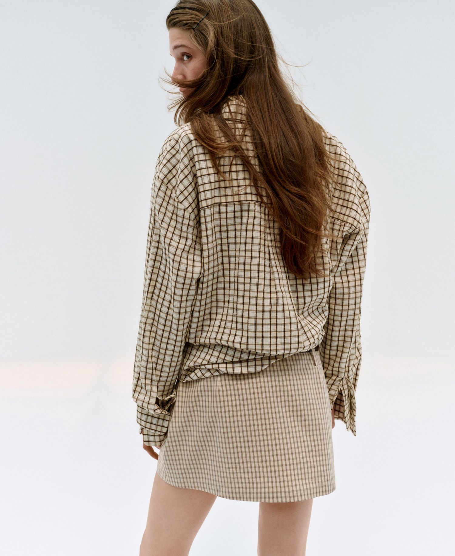 Women's Gingham Mini Cotton Skirt