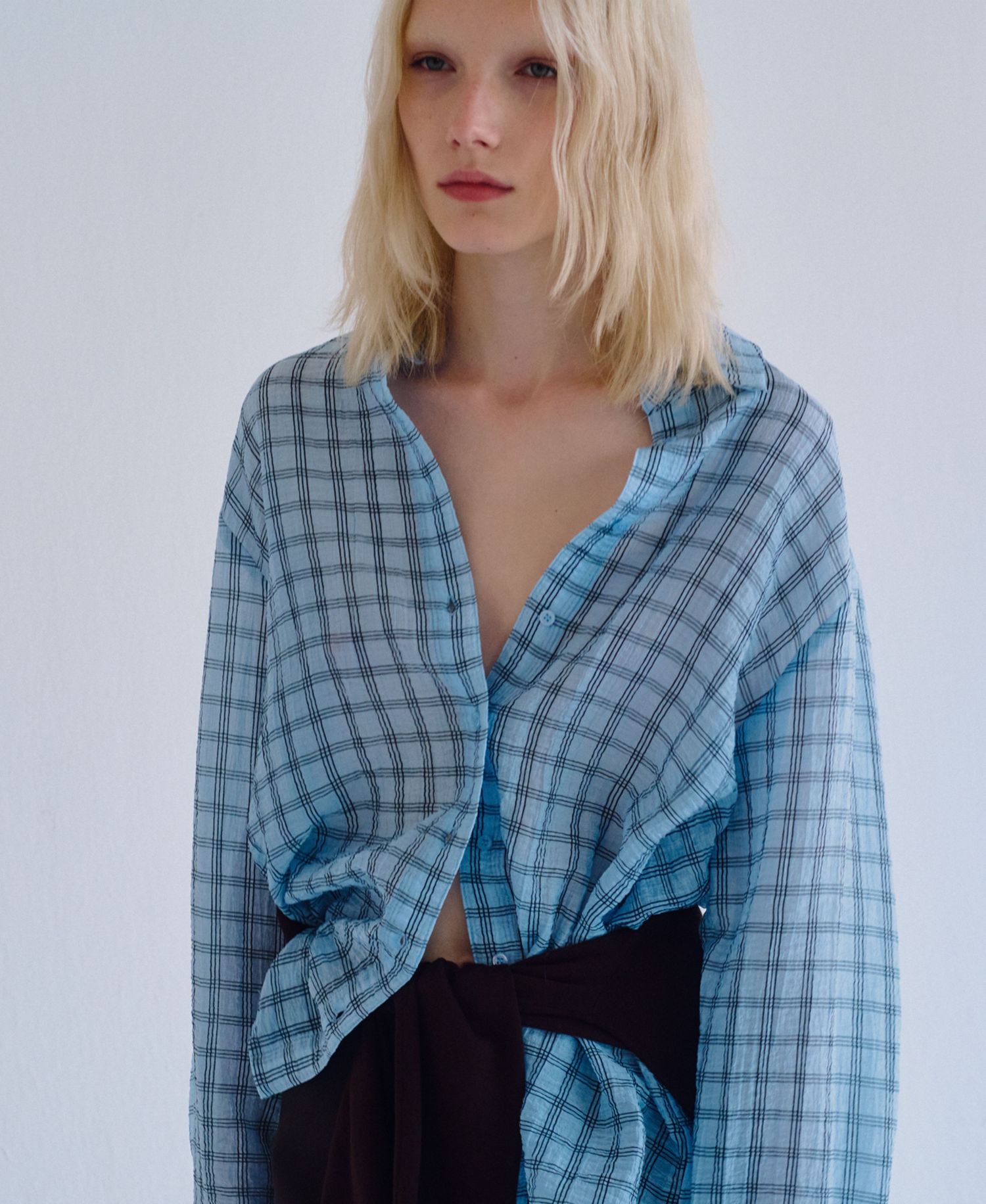Women's Plaid Long-Sleeve Lyocell-Blend Shirt