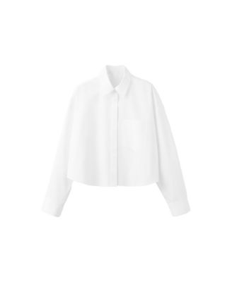Women's Long-Sleeve Pocket Cropped Shirt
