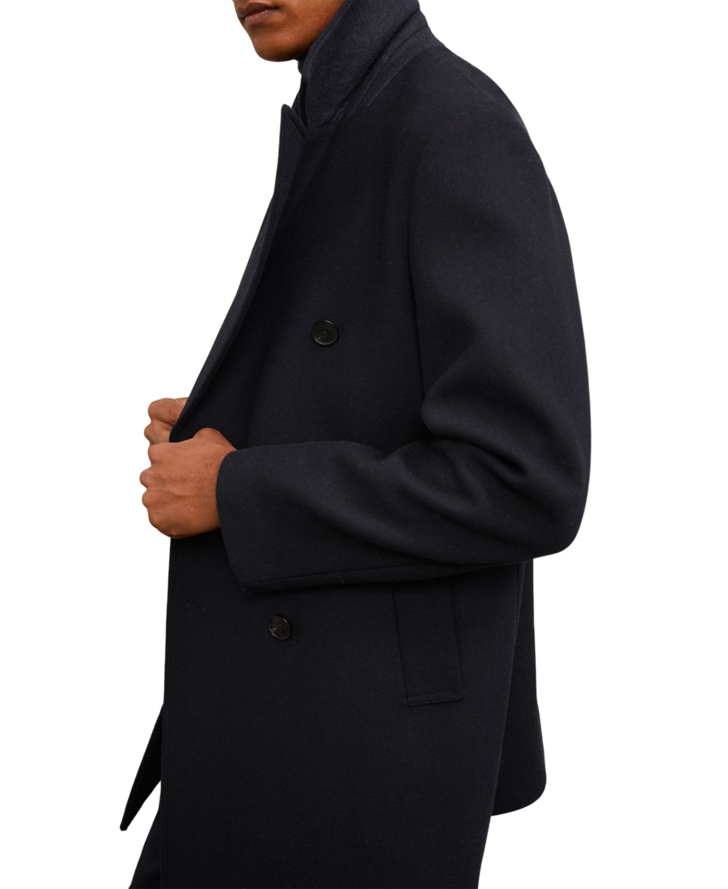 Men's Present Double-Breasted Wool-Blend Regular-Fit Pea Coat