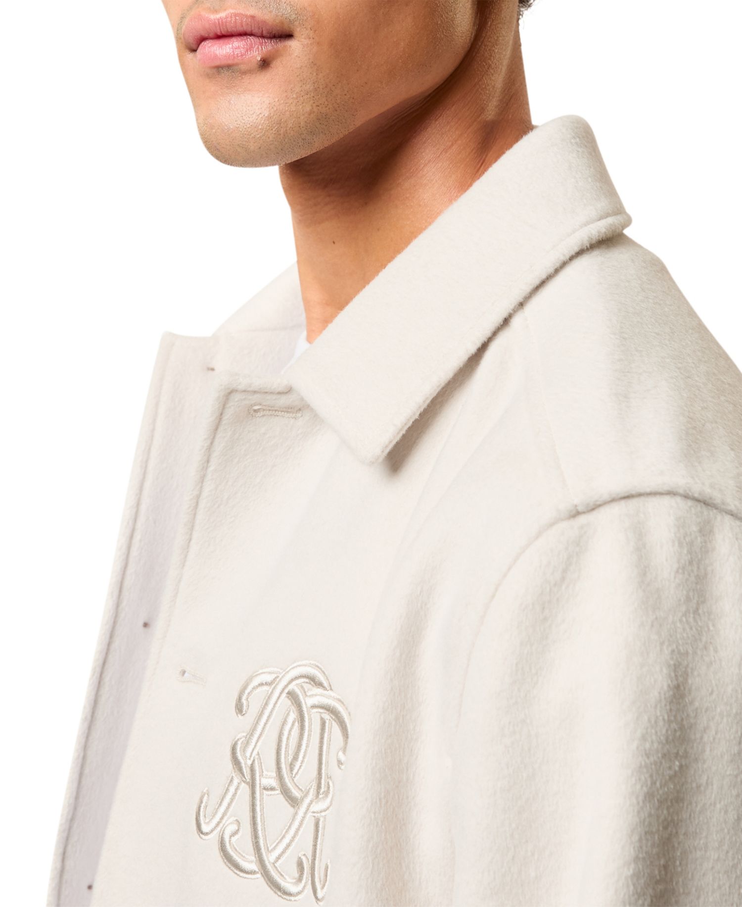Men's Champ Relaxed-Fit Wool-Blend Monogram Jacket