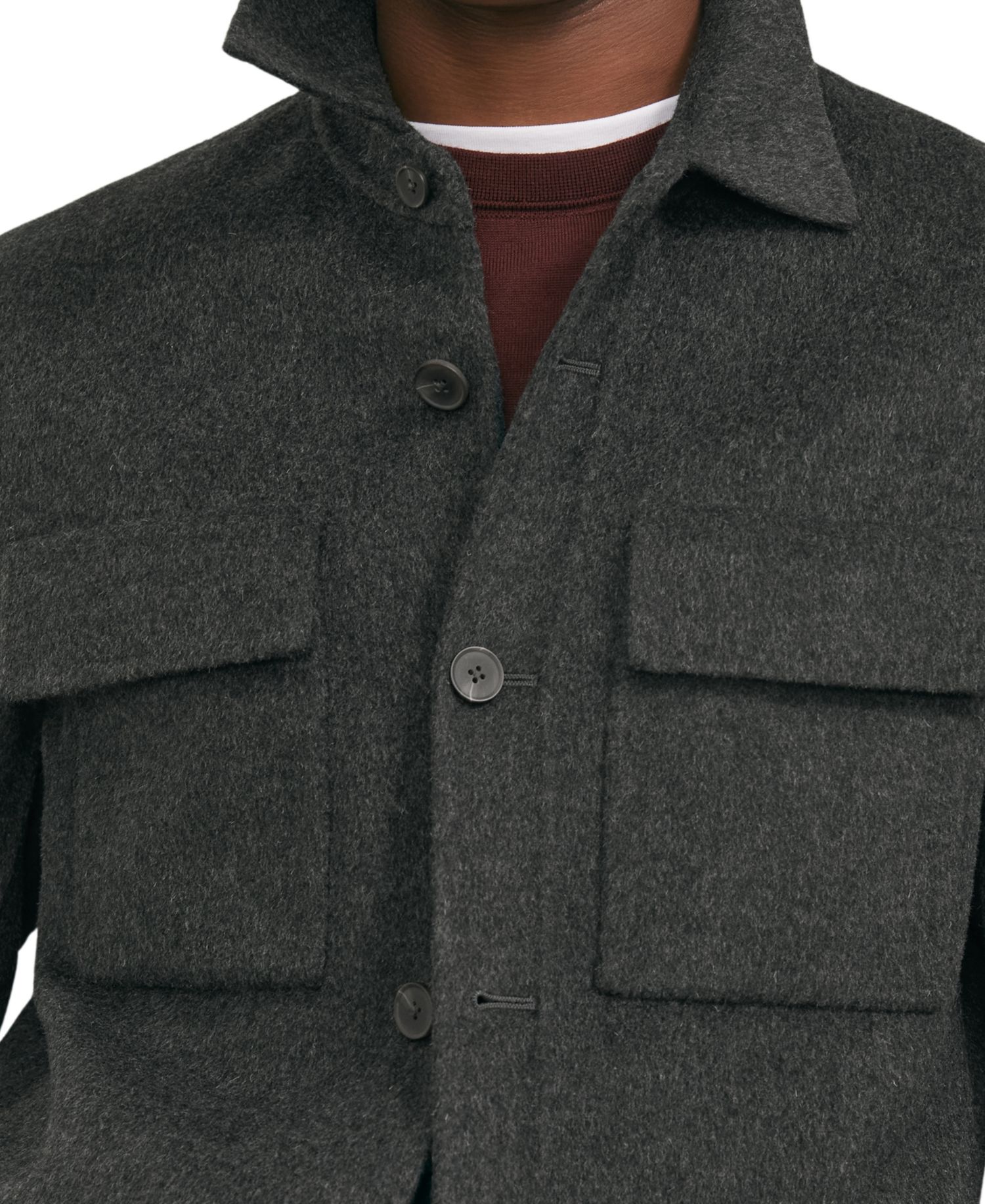 Men's Net Wool-Blend Regular-Fit Shirt Jacket