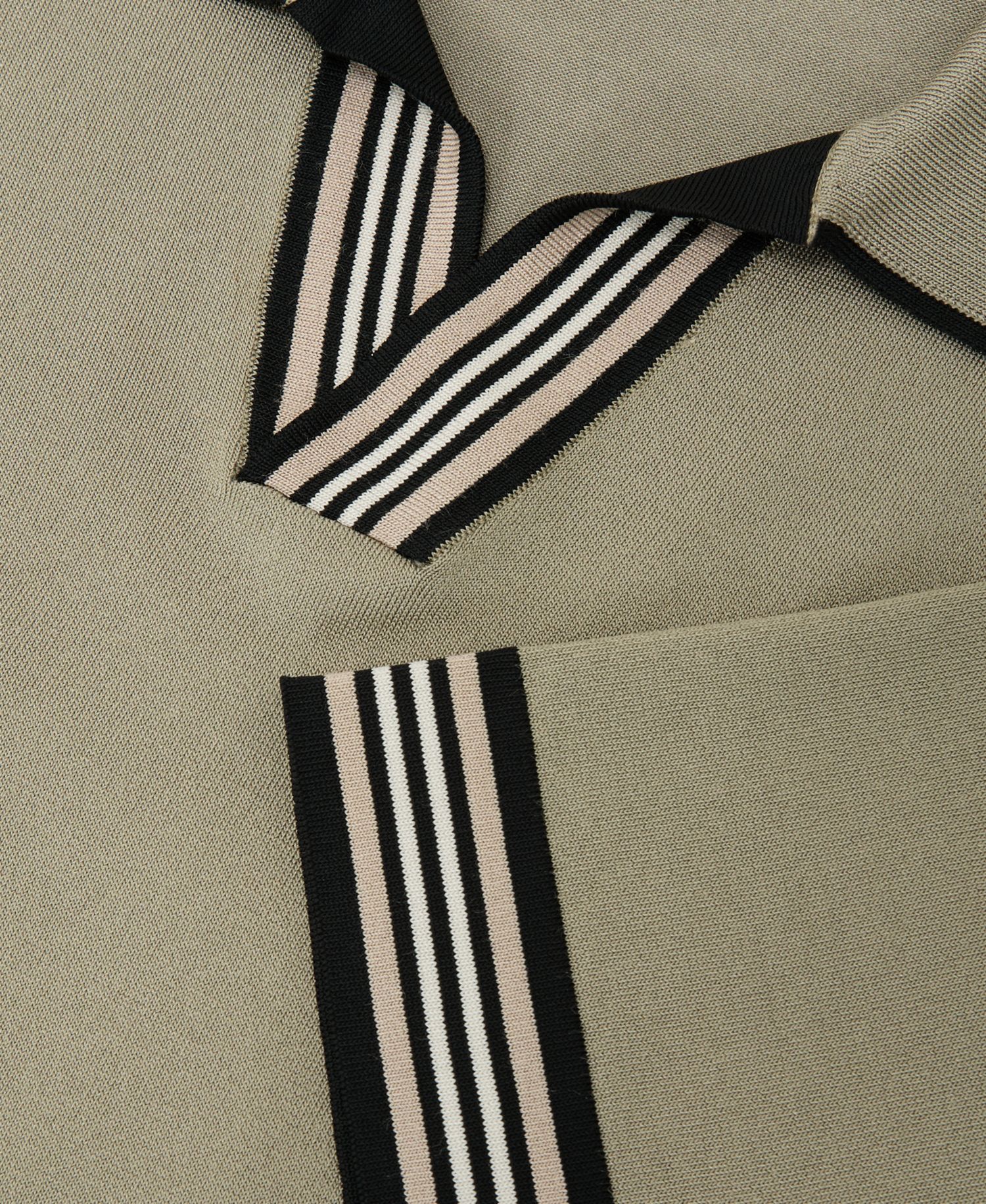 Men's Poole Compact-Knit Stripe-Tipped Regular Fit Polo Shirt