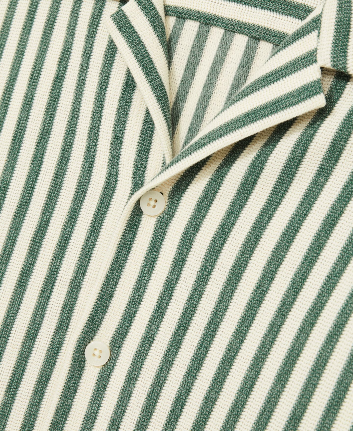 Мужская рубашка REISS Trig Textured Stripe Cuban-Collar, цвет: Зелёный / Белый — фото 3