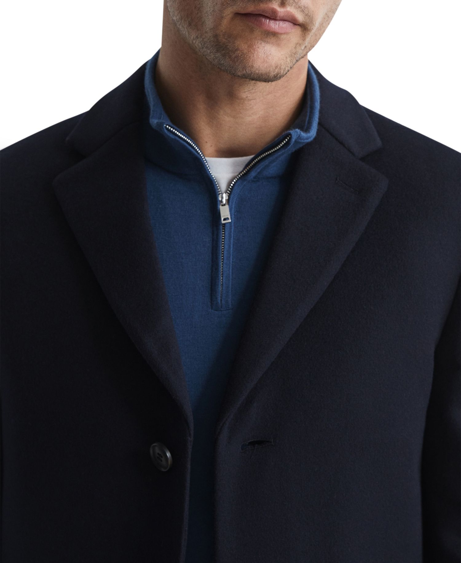 Men's Gable Wool-Blend Single-Breasted Mid-Length Overcoat