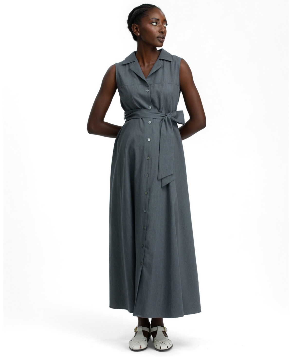 Pietro Brunelli Maternity Women's Alba Sleeveless Denim Maxi Shirt Dress
