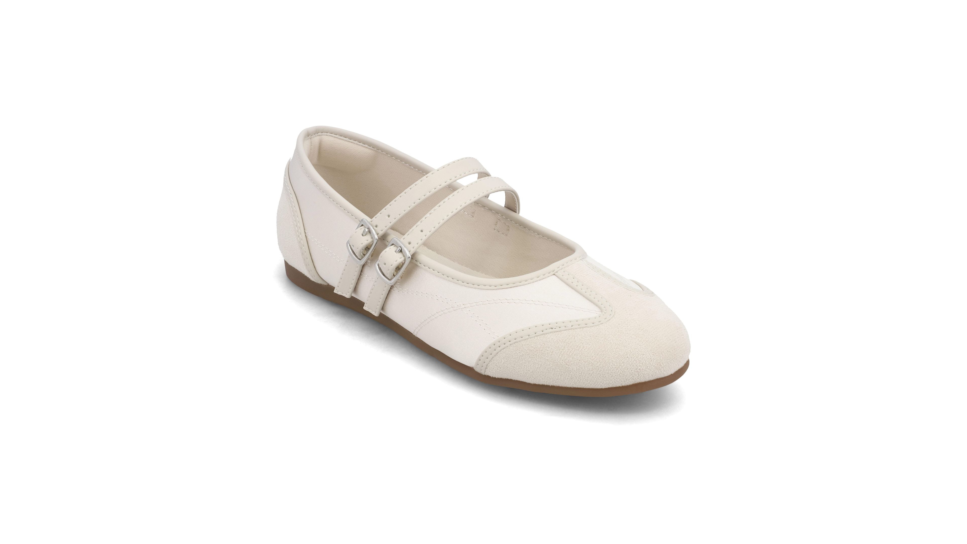 Mia Women's Sorelle Double Strap Faux Suede Flats