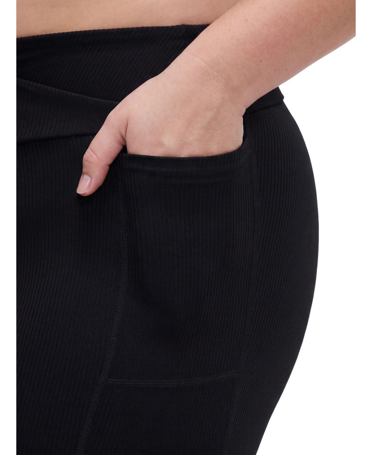 Plus Size TRU Performance Rib V-Band High-Rise Ribbed Active Leggings
