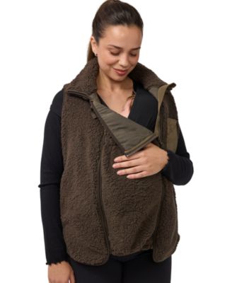 Maternity Mock Neck Sherpa Baby Carrier Insert Vest