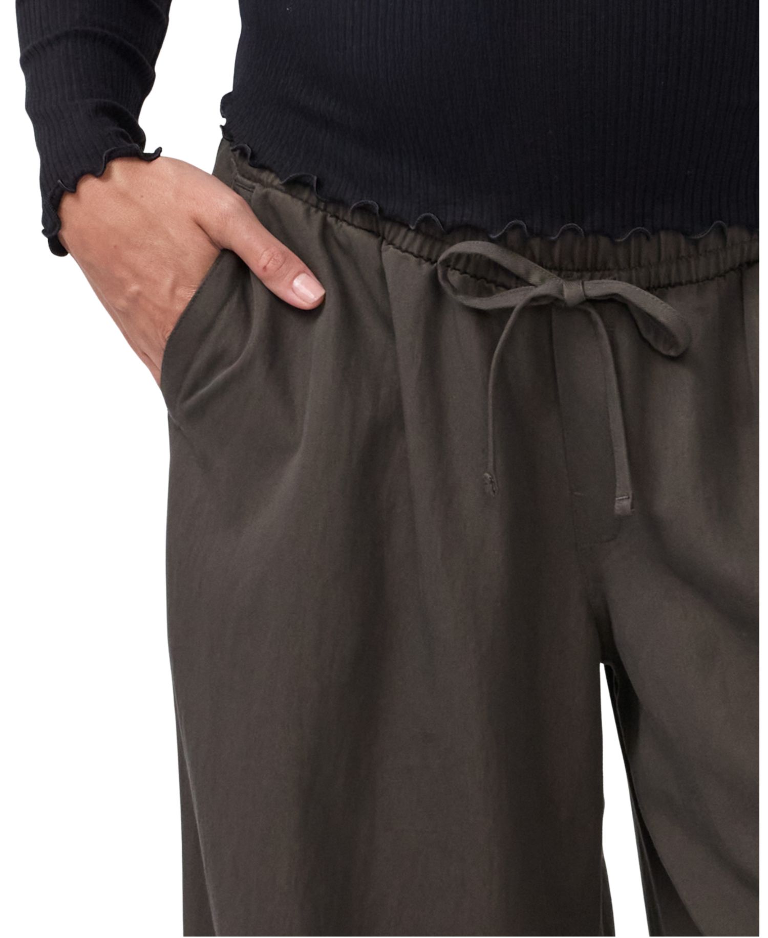 Maternity Over-Belly Wide-Leg High-Rise Pant