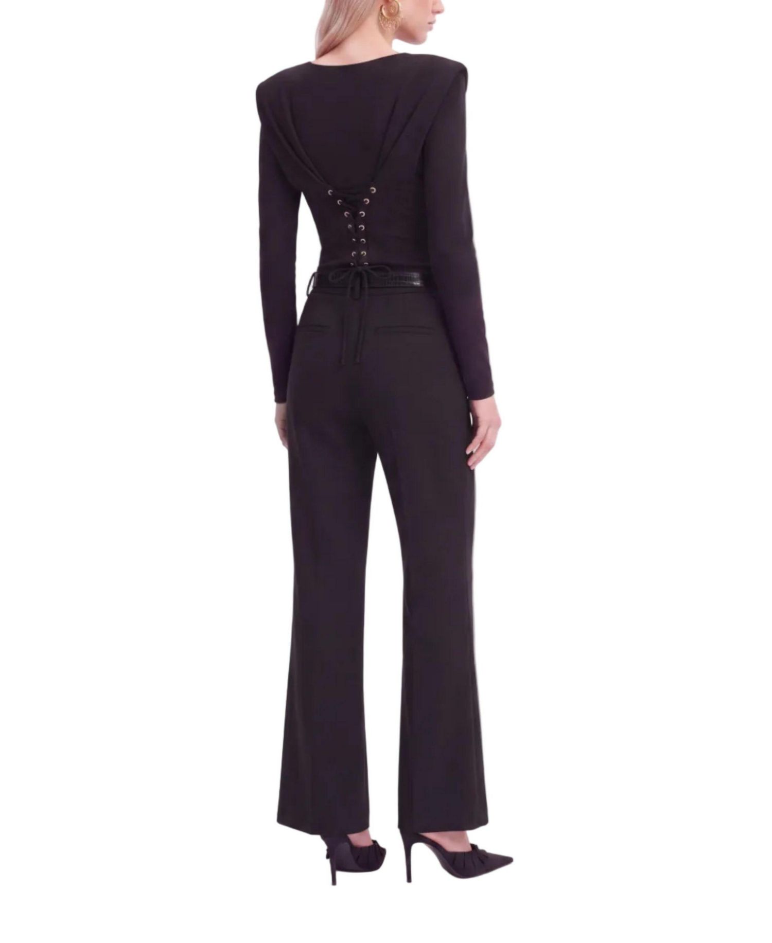 Women's Belted Straight Leg Trousers