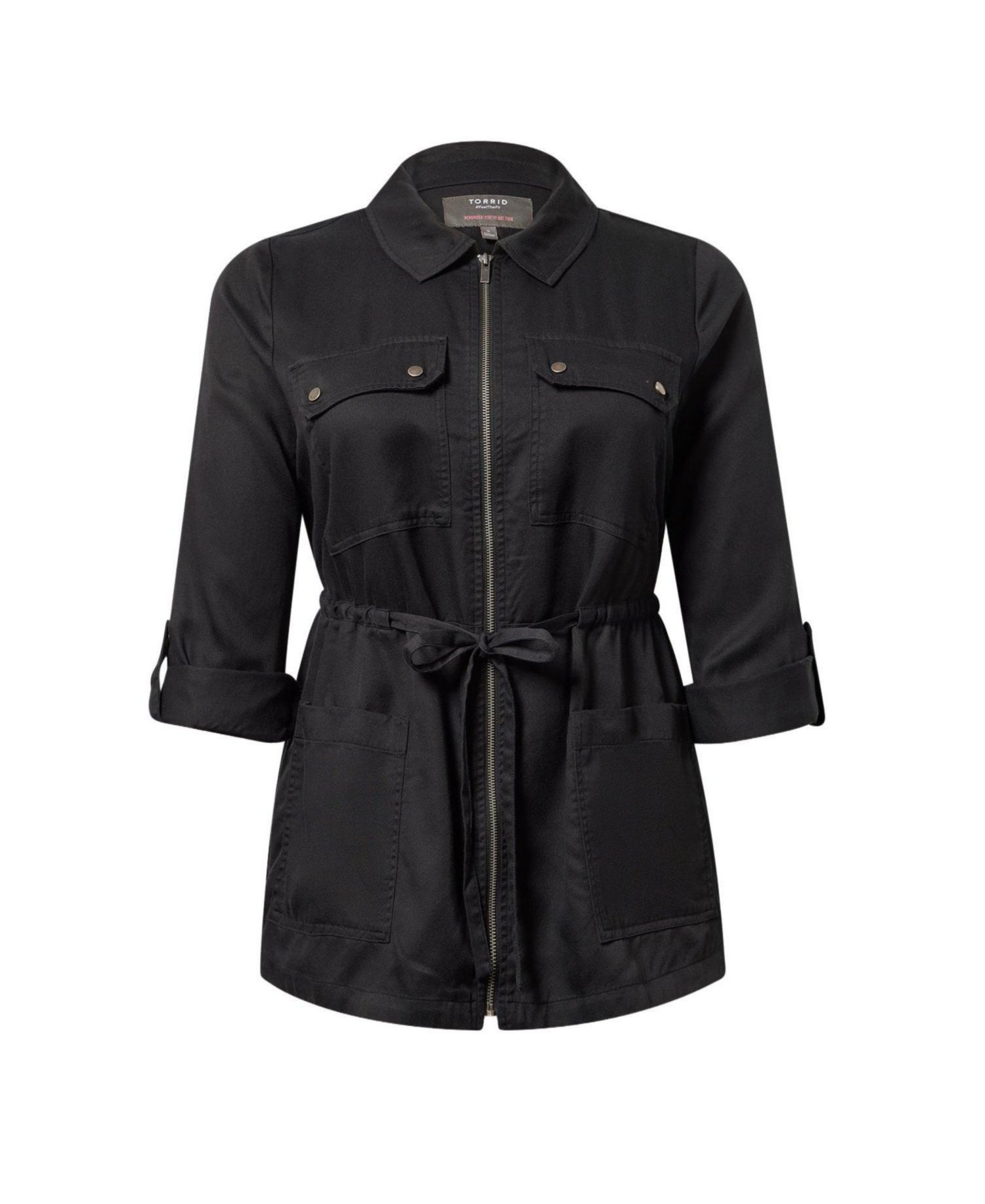 Plus Size Lightweight Twill Mid-Length Anorak Jacket
