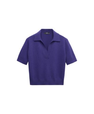 Women's Selection Polo-Collar Wool-Blend Sweater