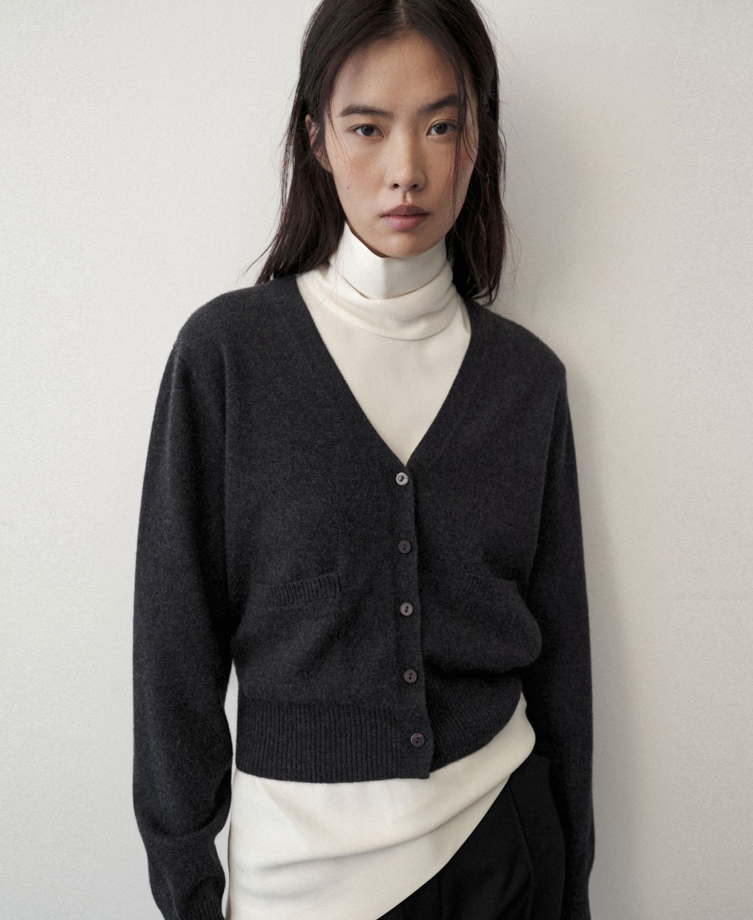 Women's Selection Wool & Cashmere-Blend V-Neck Cardigan